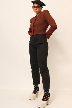 Calça cintura alta SHIMAS jeans preta - loja online