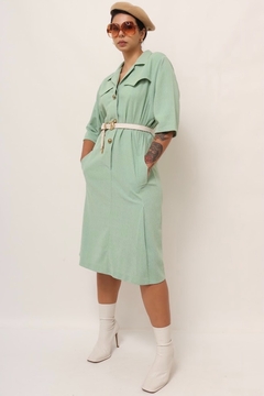 vestido verde california vintage