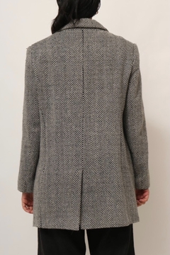 casaco listras lã forrado vintage