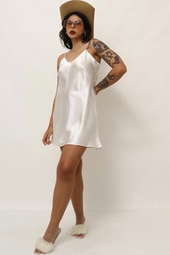 Sleep Dress acetinado branco curto na internet