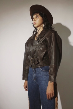Jaqueta de couro legítimo forrada vintage original na internet