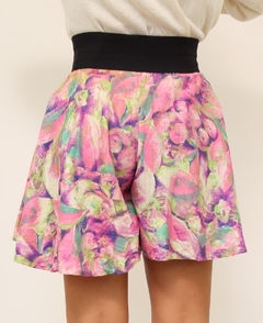 shorts amplo floral cintura alta - comprar online