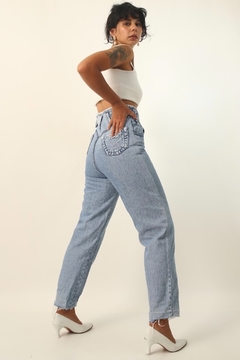 calça jeans cintura mega alta vintage - Capichó Brechó