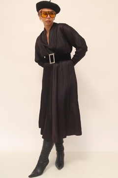 Vestido acetinado rodado preto - loja online