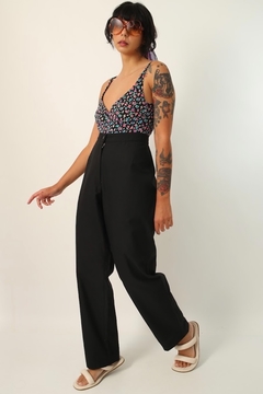 Maiô preto vintage flores color 90’s - loja online