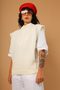 Pulôver tricot grosso vintage off white na internet