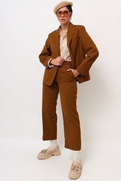 conjunto calça + blazer vintage marrom - loja online