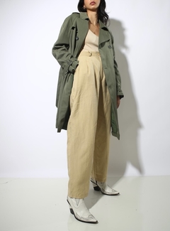 Casaco verde militar lã com poliéster forrado utilitário - comprar online
