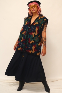 Maxi colete de tricot color vintage 80`s - loja online