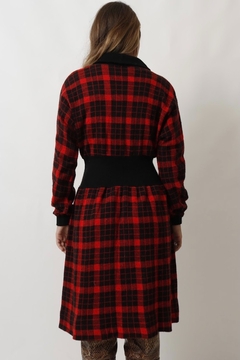 vestido tricot xadrez vintage na internet