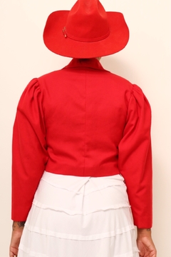 Blazer vermelho cropped vintage - comprar online