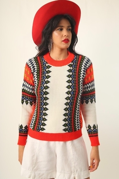 Imagem do Pulover color natal cropped tricot vintage