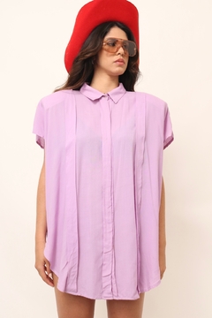 Regata vestido lilas vintage ombreira na internet