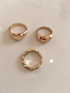 Kit  três anéis dourados pégasos - comprar online