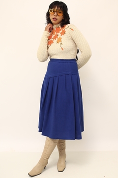 Imagem do Gola tricot malha flores laranja vintage