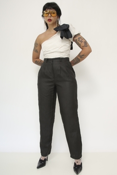 Calça cintura alta rami preta vintage na internet