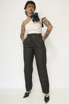Calça cintura alta rami preta vintage - loja online