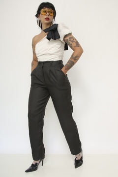 Calça cintura alta rami preta vintage - comprar online
