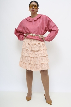 Imagem do Saia rosa camadas renda vintage