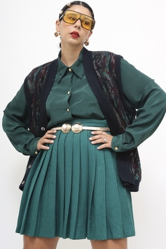 Colete estampa verde vintage - loja online