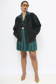 Jaqueta verde forro matelasse aveludada - loja online
