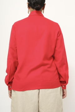 Camisa vermelha vintage manga longa