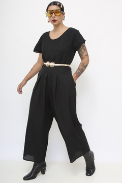 Macacao preto pantacourt pantalona - comprar online