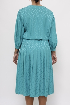 Vestido verde midi 100 % SEDA - comprar online