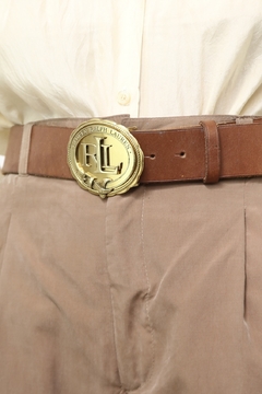 Cinto marrom couro Ralph Lauren western original - comprar online