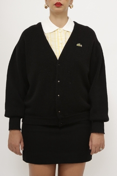 Cardigan lacoste preto classico na internet