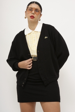 Cardigan lacoste preto classico - loja online