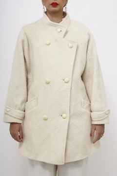 Casaco lã creme textura vintage - comprar online