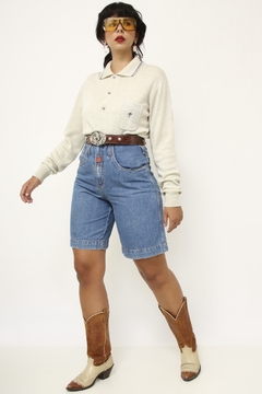 Bermuda jeans vintage cintura alta na internet