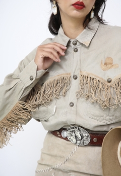 Camisa western cavalo botinha franjas - loja online