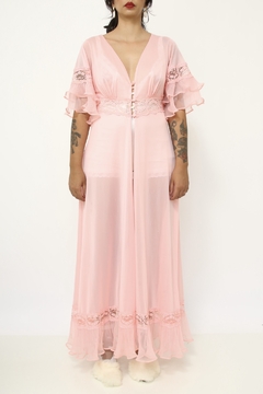 Imagem do Robe rosa mangas flare vintage