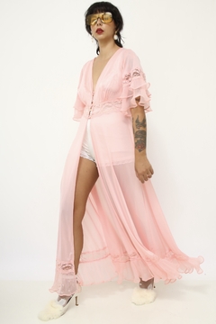 Imagem do Robe rosa mangas flare vintage