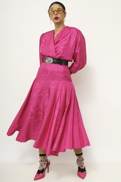 Conjunto rosa casaquinho + saia midi - loja online