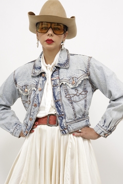 Jaqueta jeans western cropped
