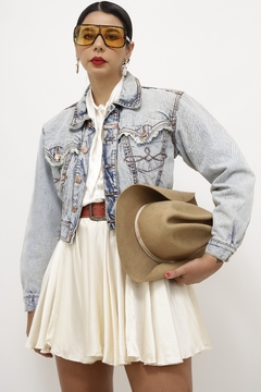 Jaqueta jeans western cropped - comprar online