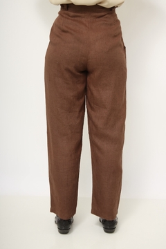 Calça rami marrom cintura alta - comprar online