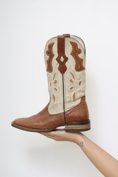 Bota western texana marrom creme 38 na internet