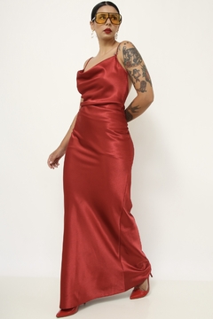 Vestido vermelho longo vintage - comprar online