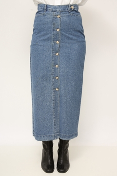 Saia midi jeans vintage na internet