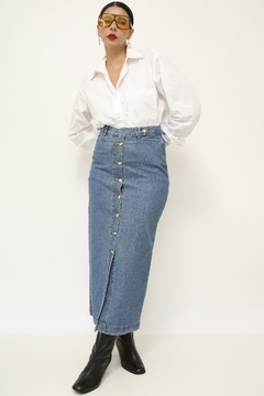 Saia midi jeans vintage