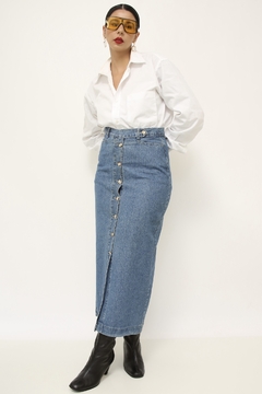 Saia midi jeans vintage - comprar online