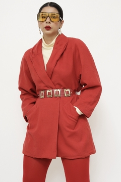 Blazer vermelho forrado longo vintage - comprar online