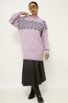 Pulover roxo vintage longo 80´s - comprar online