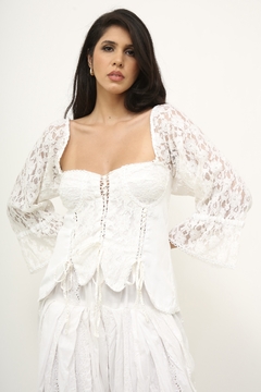 Blusa branca renda bata vintage - loja online