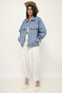 Jaqueta jeans Domarko bordado costas - loja online