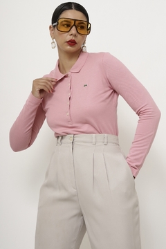 Polo LACOSTE rosa manga longa - loja online